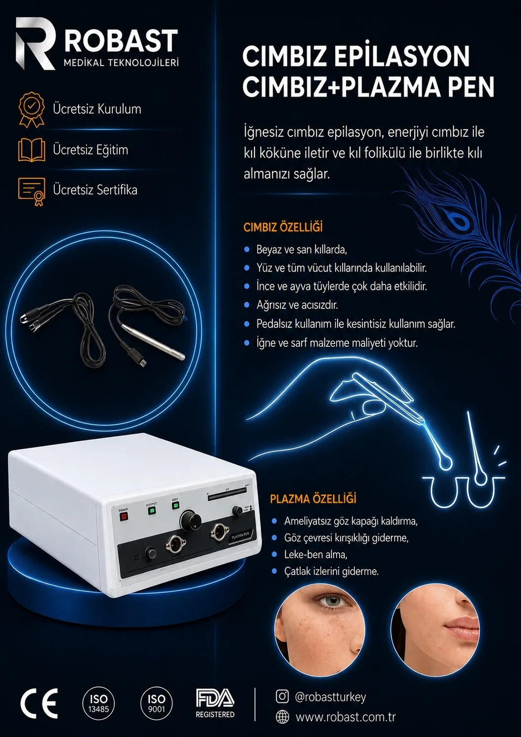 Cımbız Epilasyon Cımbız + Plazma Pen