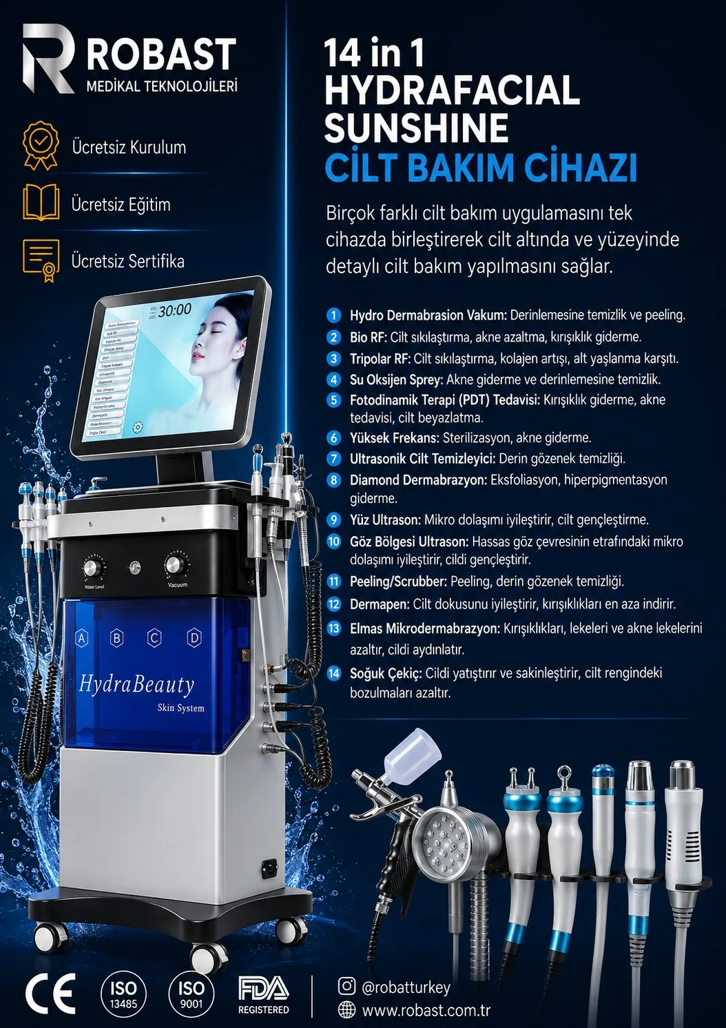 14 in 1 Hydrafacial Sunshine Cilt Bakım Cihazı